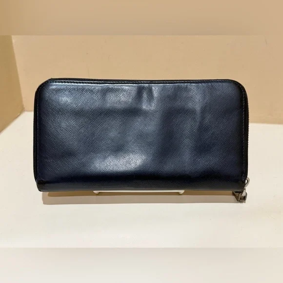 Prada Saffiano Leather Long Black Zippy Wallet - Picture 2 of 16